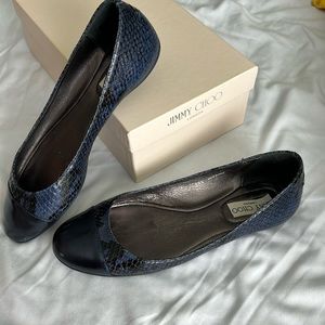 Jimmy Choo Snake Print Flats
